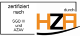 Logo zertifiziert nach SGB III und AZAV durch HZA