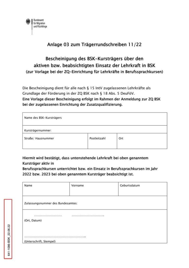 Zusatzqualifikation BSK (BAMF) - DIALOG-Bildungsinstitut Kassel